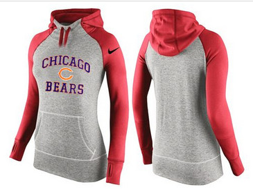 Women Nike Chicago Bears Performance Hoodie Grey & Red