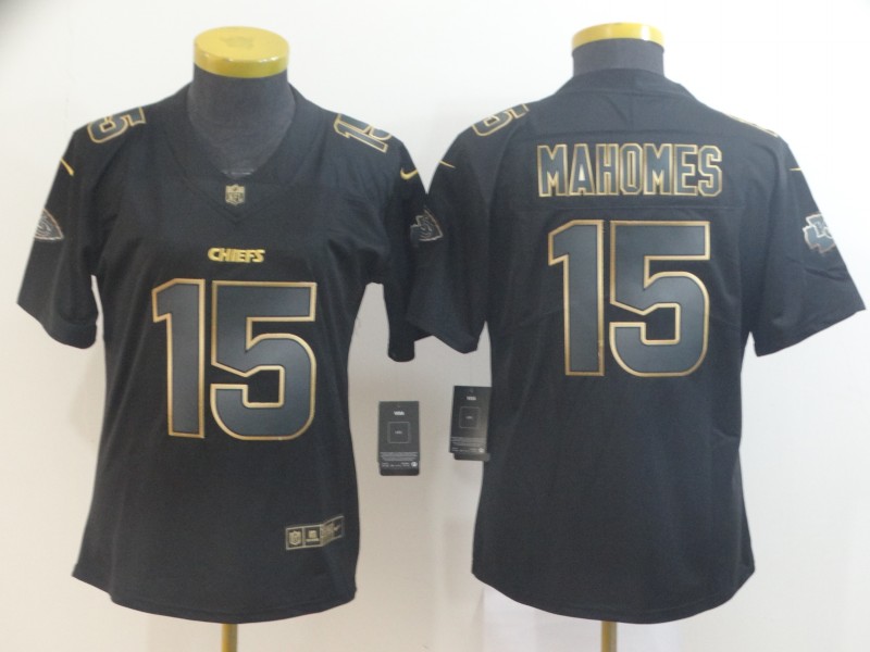 Women Nike Chiefs 15 Patrick Mahomes Black Gold Women Vapor Untouchable Limited Jersey Women Nike Chiefs 15 Patrick Mahomes Black Gold Women Vapor Untouchable Limited Jersey