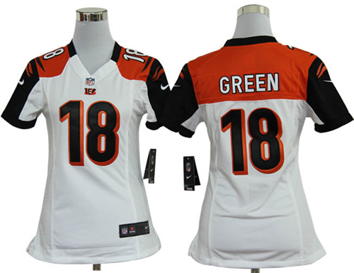 women NEW cincinnati bengals 18 a.j. green white jerseys