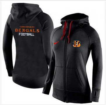 Women Nike Cincinnati Bengals Full-Zip Performance Hoodie Black Women Nike Cincinnati Bengals Full-Zip Performance Hoodie Black
