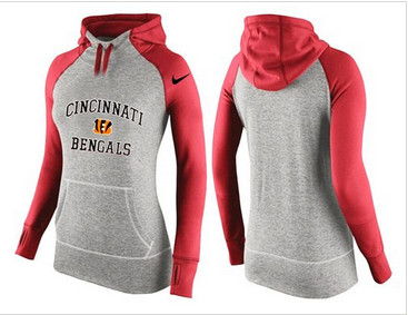 Women Nike Cincinnati Bengals Performance Hoodie Grey & Red_2 Women Nike Cincinnati Bengals Performance Hoodie Grey & Red_2