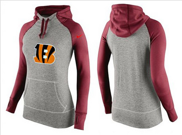 Women Nike Cincinnati Bengals Performance Hoodie Grey & Red_3 Women Nike Cincinnati Bengals Performance Hoodie Grey & Red_3