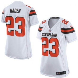 Women Nike Cleveland Browns #23 Joe Haden White Stitched NFL New Elite Jersey