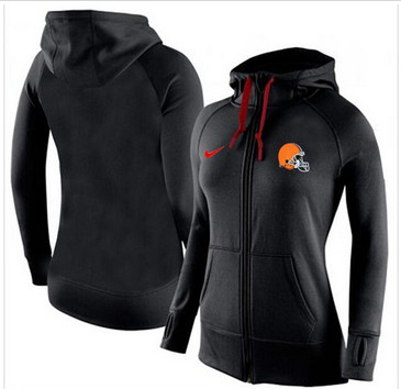Women Nike Cleveland Browns Full-Zip Performance Hoodie Black Women Nike Cleveland Browns Full-Zip Performance Hoodie Black