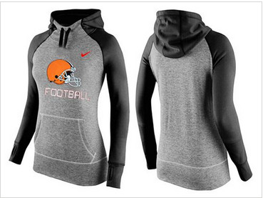 Women Nike Cleveland Browns Performance Hoodie Grey & Black Women Nike Cleveland Browns Performance Hoodie Grey & Black