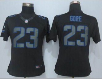 Women Nike Colts #23 Frank Gore Black Impact Stitched NFL Limited Jersey