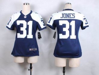 Women Nike Cowboys #31 Byron Jones Navy Blue Thanksgiving Throwback Stitched NFL Elite Jersey