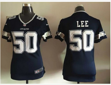 Women Nike Cowboys #50 Sean Lee Navy Blue Team Color Stitched NFL Elite Jersey