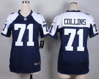 Women Nike Cowboys #71 La'el Collins Navy Blue Thanksgiving Stitched NFL Elite Jersey