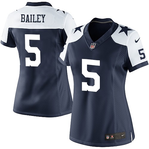 Women Nike Dallas Cowboys #5 Dan Bailey Navy Blue Elite Jersey NFL Alternate Thanksgiving Jersey