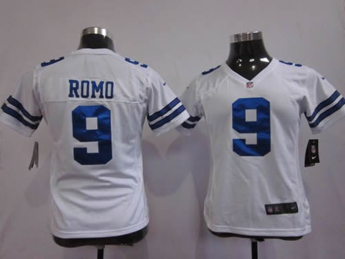 Women NEW Dallas cowboys 9 Tony Romo White Game Jerseys