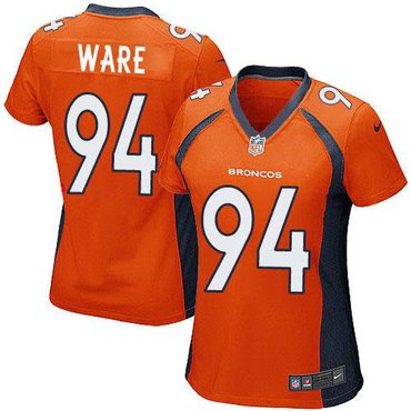 Women Nike Denver Broncos #94 DeMarcus Ware Orange Team Color NFL Jersey(2014 New)