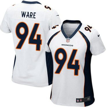 Women Nike Denver Broncos #94 DeMarcus Ware White NFL Jersey(2014 New)