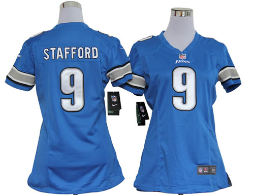 women detroit lions 9 matthew stafford game blue jerseys