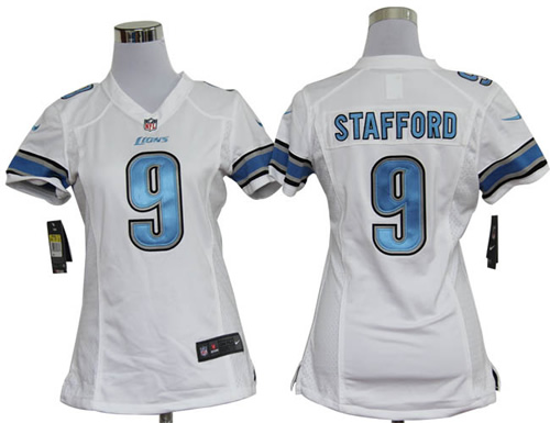 women NEW detroit lions 9 matthew stafford game white jerseys