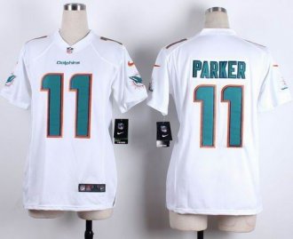 Women Nike Dolphins #11 DeVante Parker White Stitched NFL New Elite Jersey