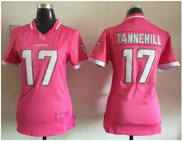 Women Nike Dolphins #17 Ryan Tannehill Pink Stitched NFL Elite Bubble Gum Jersey