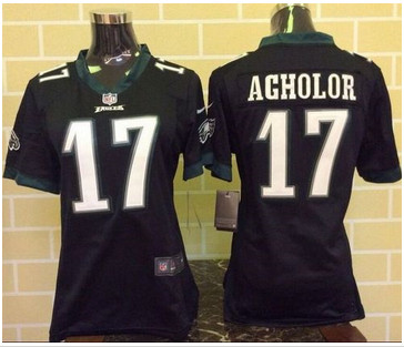 Women Nike Eagles #17 Nelson Agholor Black Alternate Stitched NFL New Elite Jersey