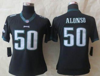Women Nike Eagles #50 Kiko Alonso Black Alternate Stitched NFL New Limited jersey