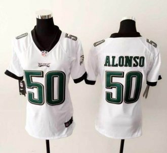 Women Nike Eagles #50 Kiko Alonso White Stitched NFL New Elite Jersey