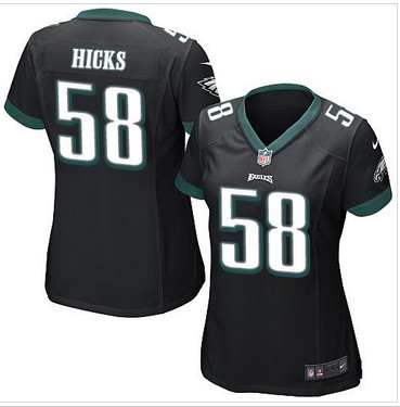 Women Nike Eagles #58 Jordan Hicks Black Alternate Stitched NFL New Elite Jersey