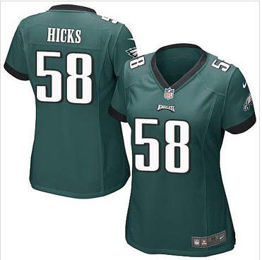 Women Nike Eagles #58 Jordan Hicks Midnight Green Team Color Stitched NFL New Elite Jersey