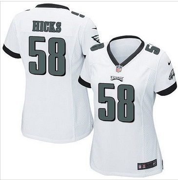 Women Nike Eagles #58 Jordan Hicks White Stitched NFL New Elite Jersey