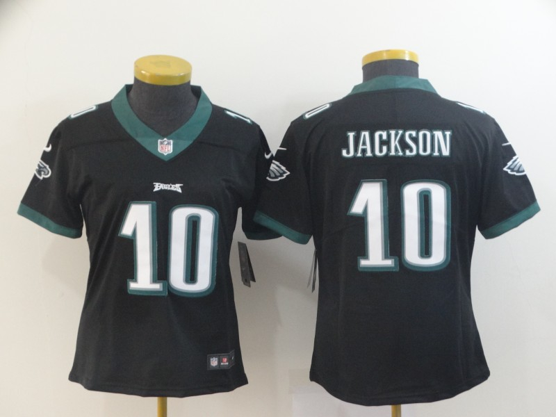 Women Nike Eagles 10 DeSean Jackson Black Women Vapor Untouchable Limited Jersey