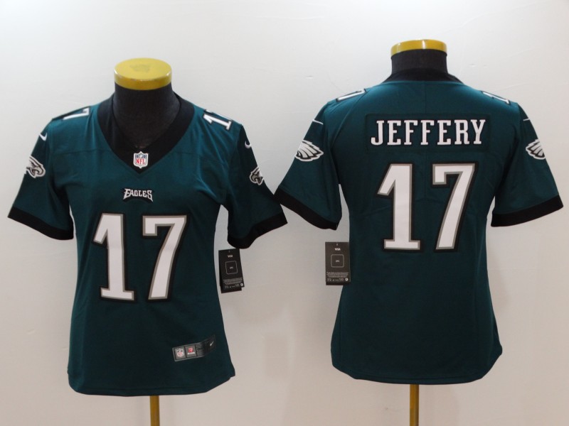 Women Nike Eagles 17 Alshon Jeffery Green Women Vapor Untouchable Player Limited Jersey