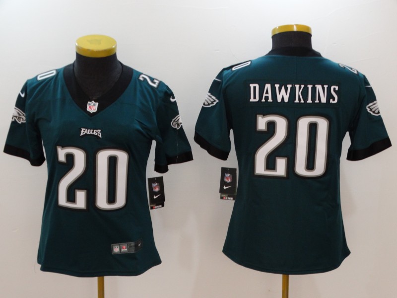 Women Nike Eagles 20 Brian Dawkins Green Women Vapor Untouchable Player Limited Jersey