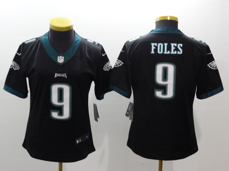Women Nike Eagles 9 Nick Foles Black Women Vapor Untouchable Player Limited Jersey