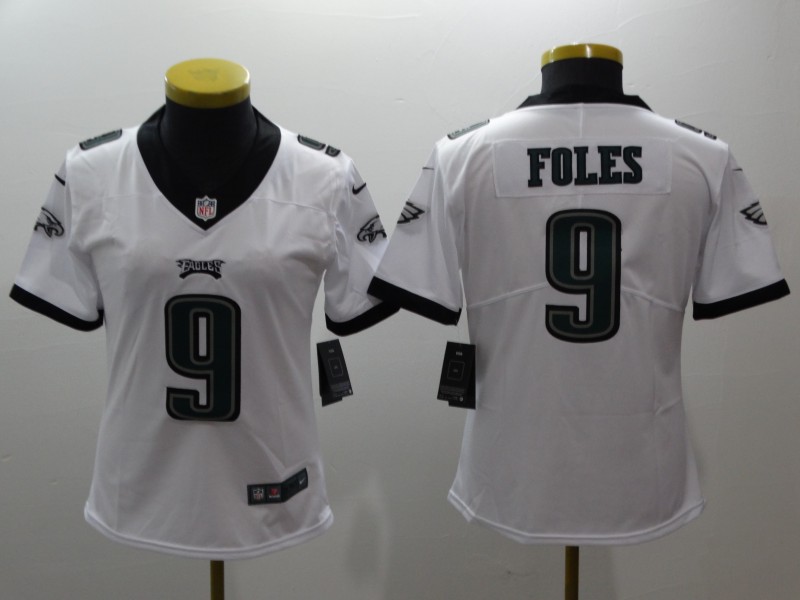 Women Nike Eagles 9 Nick Foles White Women Vapor Untouchable Player Limited Jersey