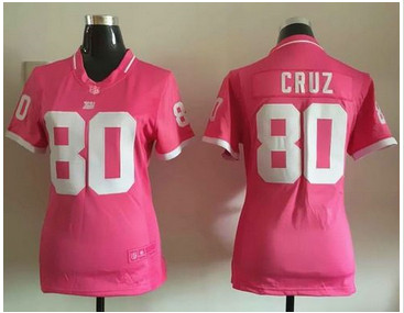 Women Nike Giants #80 Victor Cruz Pink Stitched NFL Elite Bubble Gum Jersey