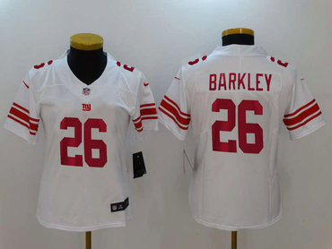 Women Nike Giants 26 Saquon Barkley White Women Vapor Untouchable Limited Jersey