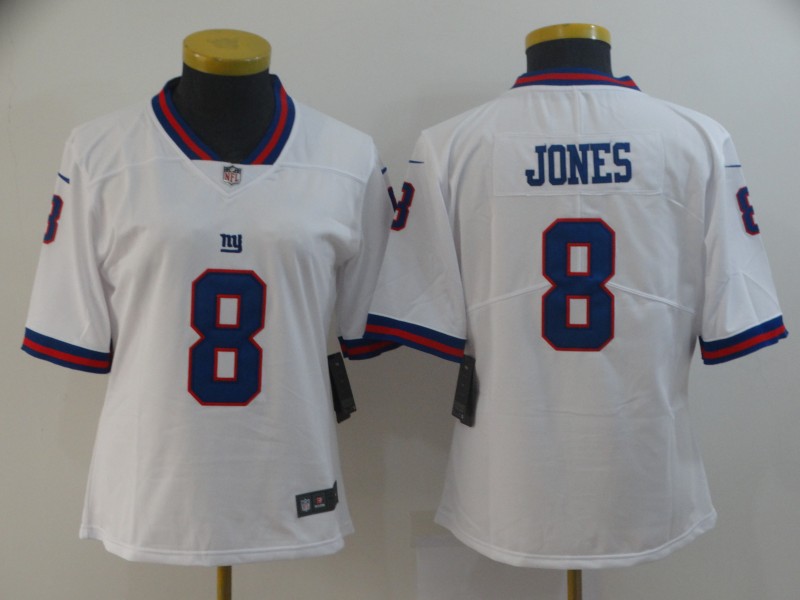 Women Nike Giants 8 Daniel Jones White Women Color Rush Limited Jersey Women Nike Giants 8 Daniel Jones White Women Color Rush Limited Jersey