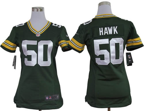 Women NEW Green Bay Packers A.J.Hawk Green Jerseys