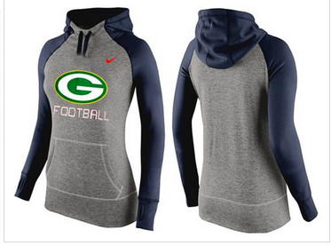 Women Nike Green Bay Packers Performance Hoodie Grey & Dark Blue Women Nike Green Bay Packers Performance Hoodie Grey & Dark Blue