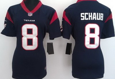 Women NEW Houston Texans  8 Matt Schaub Blue Jerseys