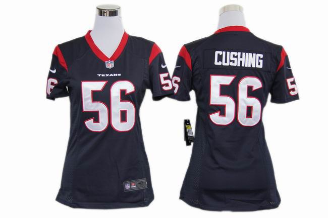Women NEW Houston Texans 56 Brian Cushing Blue Jerseys