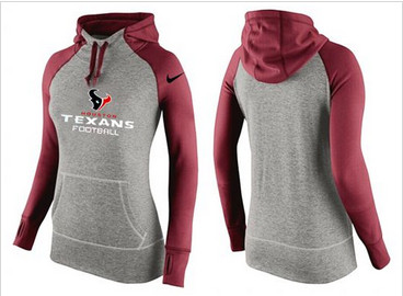 Women Nike Houston Texans Performance Hoodie Grey & Red_2