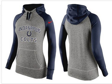 Women Nike Indianapolis Colts Performance Hoodie Grey & Dark Blue Women Nike Indianapolis Colts Performance Hoodie Grey & Dark Blue