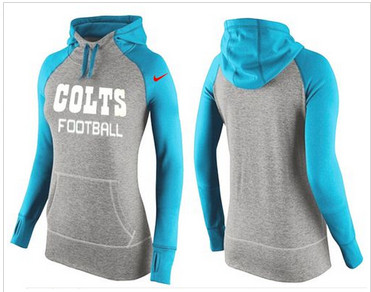 Women Nike Indianapolis Colts Performance Hoodie Grey & Light Blue Women Nike Indianapolis Colts Performance Hoodie Grey & Light Blue