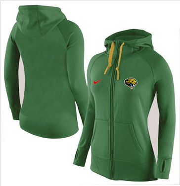 Women Nike Jacksonville Jaguars Full-Zip Performance Hoodie Green Women Nike Jacksonville Jaguars Full-Zip Performance Hoodie Green