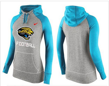 Women Nike Jacksonville Jaguars Performance Hoodie Grey & Blue Women Nike Jacksonville Jaguars Performance Hoodie Grey & Blue