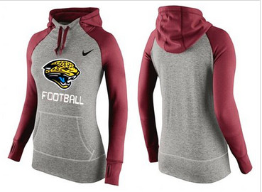 Women Nike Jacksonville Jaguars Performance Hoodie Grey & Red Women Nike Jacksonville Jaguars Performance Hoodie Grey & Red