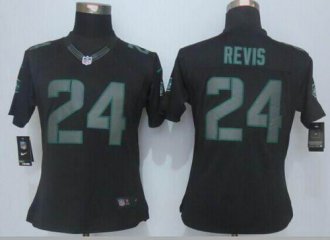 Women Nike Jets #24 Darrelle Revis Black Impact Stitched NFL Limited Jersey