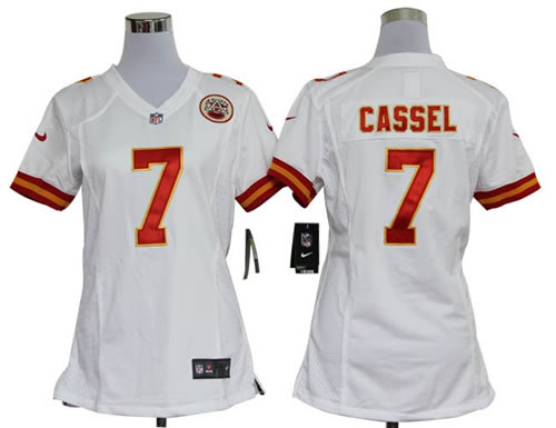 Women NEW Kansas City Chiefs 7 Matt Cassel White Jerseys