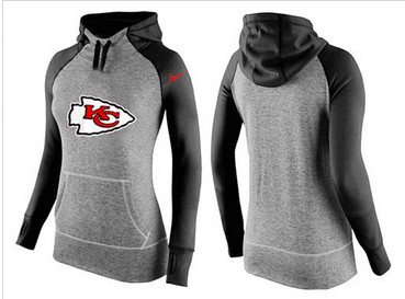 Women Nike Kansas City Chiefs Performance Hoodie Grey & Black Women Nike Kansas City Chiefs Performance Hoodie Grey & Black