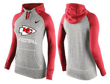 Women Nike Kansas City Chiefs Performance Hoodie Grey & Red_1 Women Nike Kansas City Chiefs Performance Hoodie Grey & Red_1