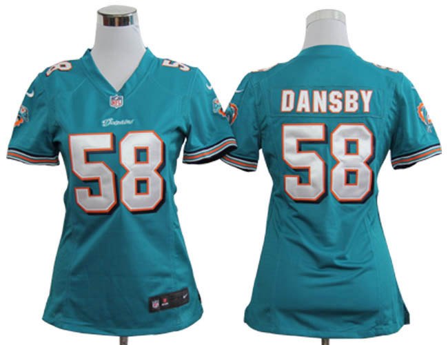 Women NEW Miami Dolphins 58 Karlos Dansby Green Jerseys